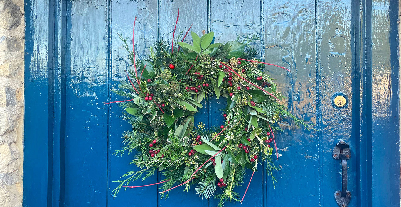 Make your own botanical farm born festive wreath